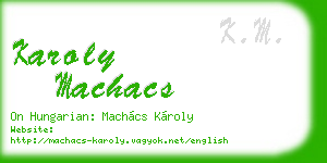 karoly machacs business card